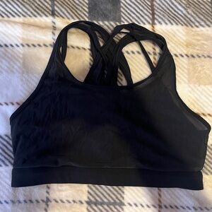 Fabletics Midnight Black Crossback Sports Bra